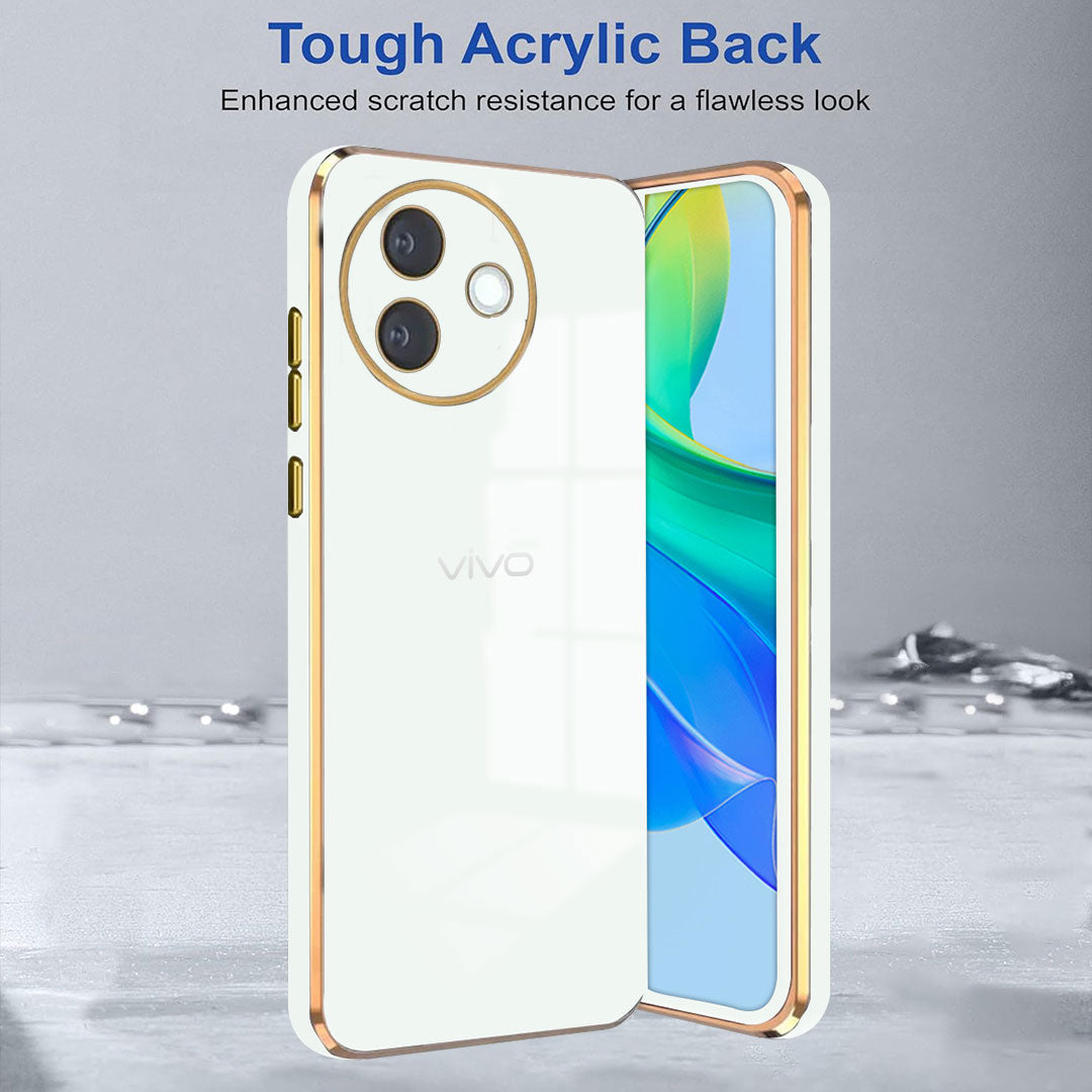 VIVO Y39 5G GOLD ELECTROPLATED LUXURIOUS BACK CASE WITH CAMERA PROTECTION