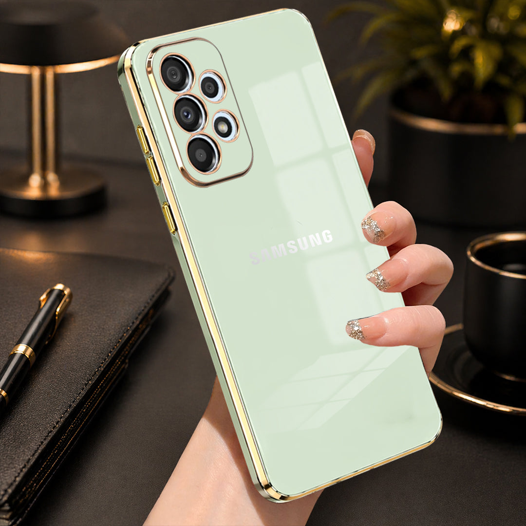 SAMSUNG A73 5G ULTRA-SHINE GOLD ELECTROPLATED LUXURIOUS BACK CASE WITH CAMERA PROTECTION