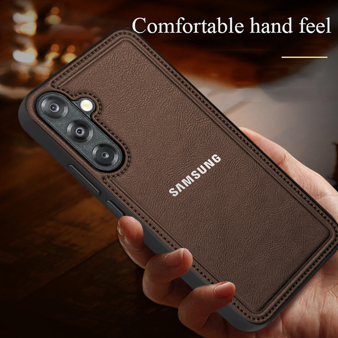 Samsung Galaxy S25 5G Vintage Leather Stitched Protective Back Case