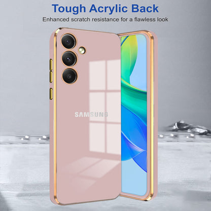 GALAXY A34 5G ULTRA-SHINE GOLD ELECTROPLATED LUXURIOUS  BACK CASE WITH CAMERA PROTECTION