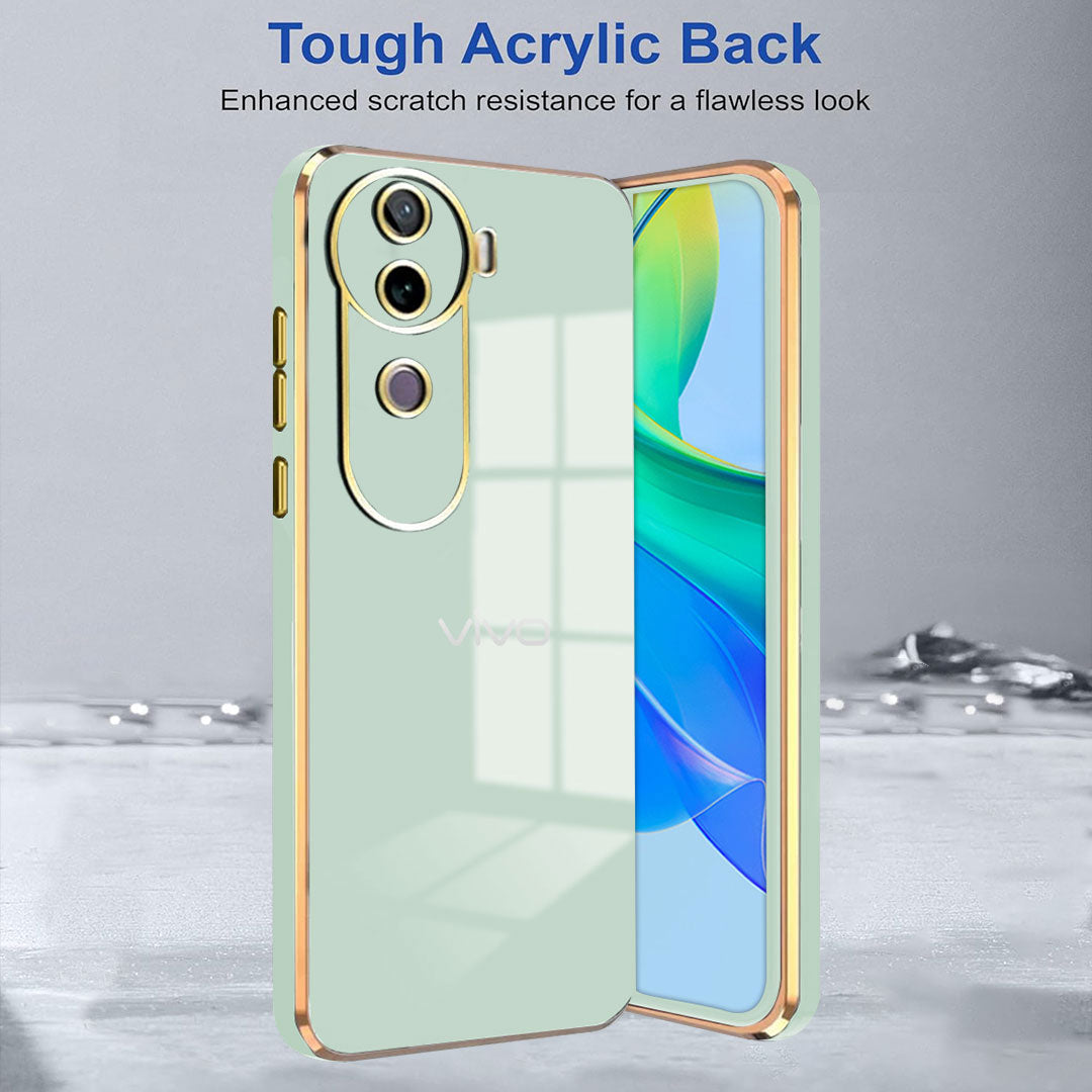 VIVO V40E 5G GOLD ELECTROPLATED LUXURIOUS BACK CASE WITH CAMERA PROTECTION