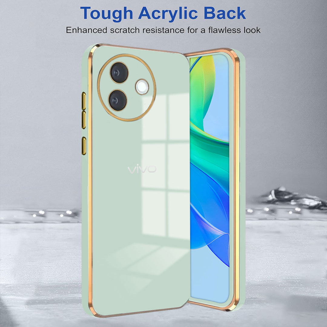 VIVO Y39 5G GOLD ELECTROPLATED LUXURIOUS BACK CASE WITH CAMERA PROTECTION