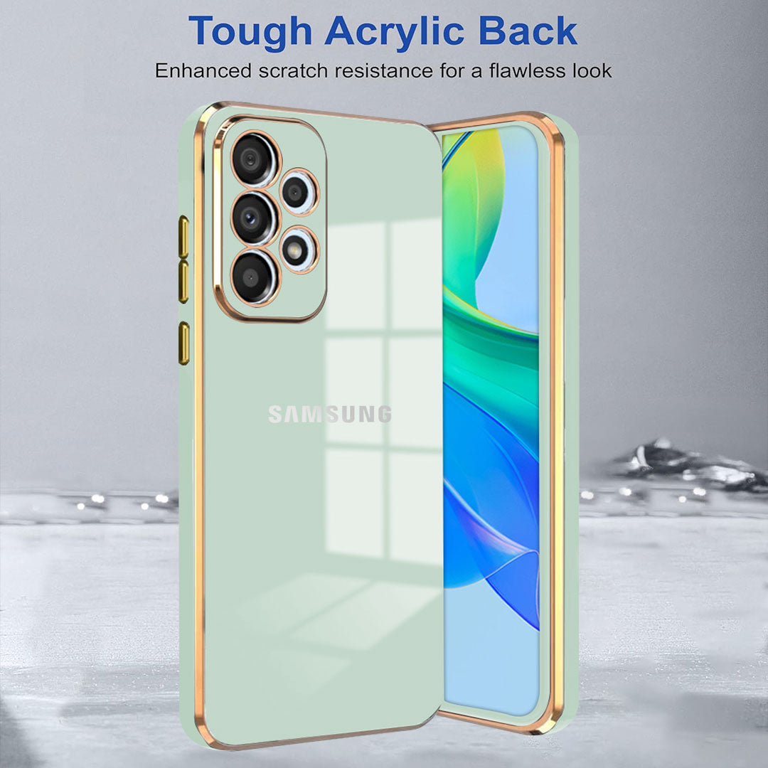 GALAXY A73 5G ULTRA-SHINE GOLD ELECTROPLATED LUXURIOUS  BACK CASE WITH CAMERA PROTECTION
