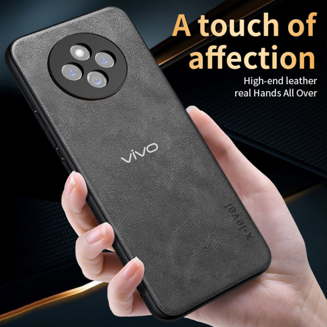 VIVO T4 5G Vintage Leather Stitched Protective Back Case
