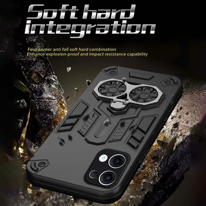 Oppo Reno 13 5G Armor knight Series Camera Protection 2 in 1 Shockproof Phone Cover with Kickstand