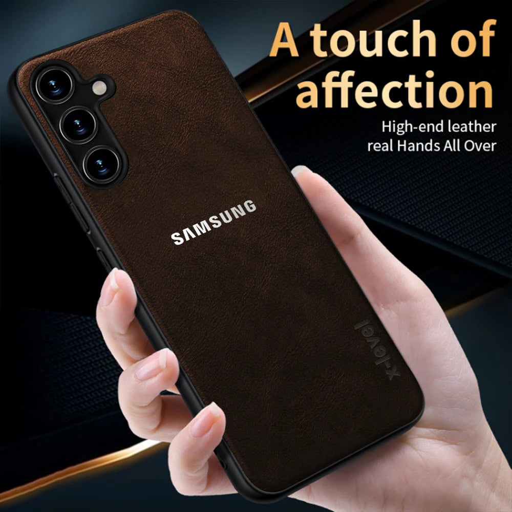 SAMSUNG GALAXY A55 5G VINTAGE PU LEATHER PROTECTIVE BACK CASE