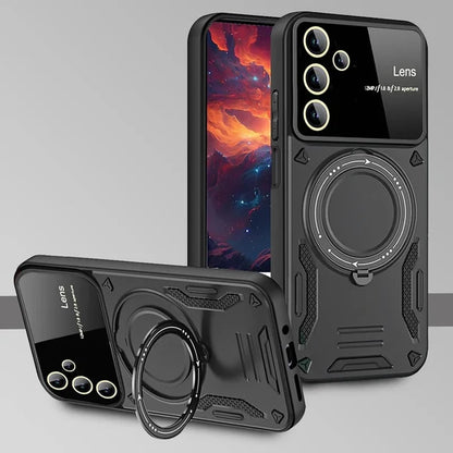 SAMSUNG GALAXY A55 5G Heavy Duty Rugged Shockproof Camera Lens Protector Phone Cover with Kickstand