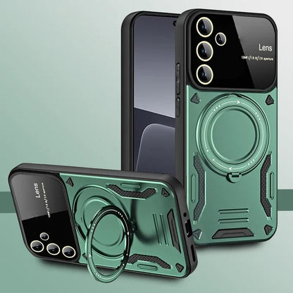 SAMSUNG GALAXY A55 5G Heavy Duty Rugged Shockproof Camera Lens Protector Phone Cover with Kickstand