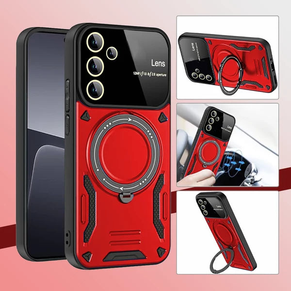 SAMSUNG GALAXY A55 5G Heavy Duty Rugged Shockproof Camera Lens Protector Phone Cover with Kickstand