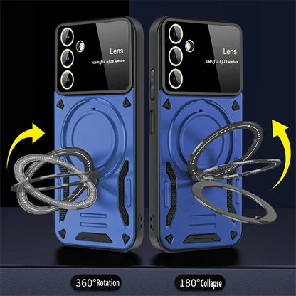 SAMSUNG GALAXY A55 5G Heavy Duty Rugged Shockproof Camera Lens Protector Phone Cover with Kickstand