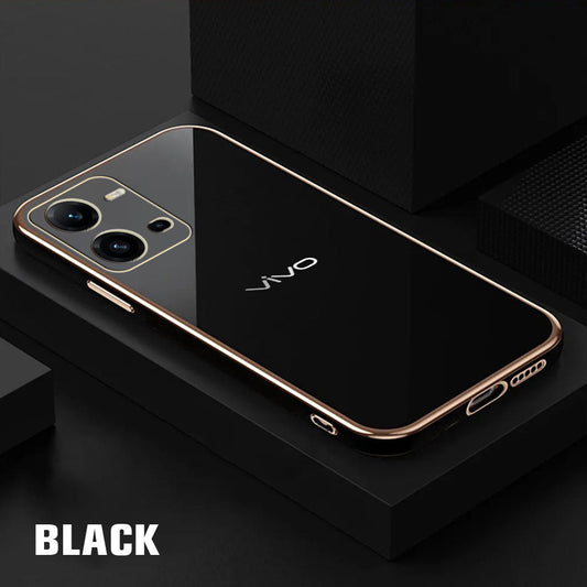 VIVO V25 5G ULTRA-SHINE GOLD ELECTROPLATED LUXURIOUS  BACK CASE WITH CAMERA PROTECTION