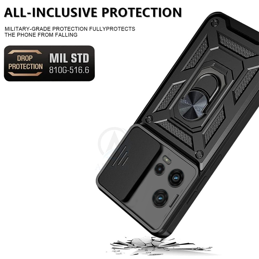 MOTOROLA G72 5G ARMOR MILITARY-GRADE CASE WITH SLIDING CAMERA COVER & 360 KICKSTAND