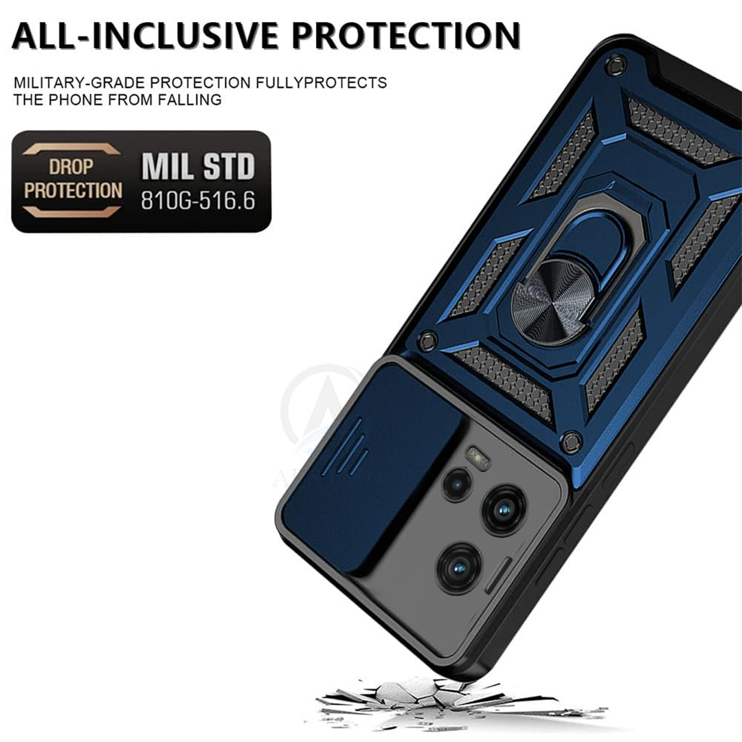 MOTOROLA G72 5G ARMOR MILITARY-GRADE CASE WITH SLIDING CAMERA COVER & 360 KICKSTAND