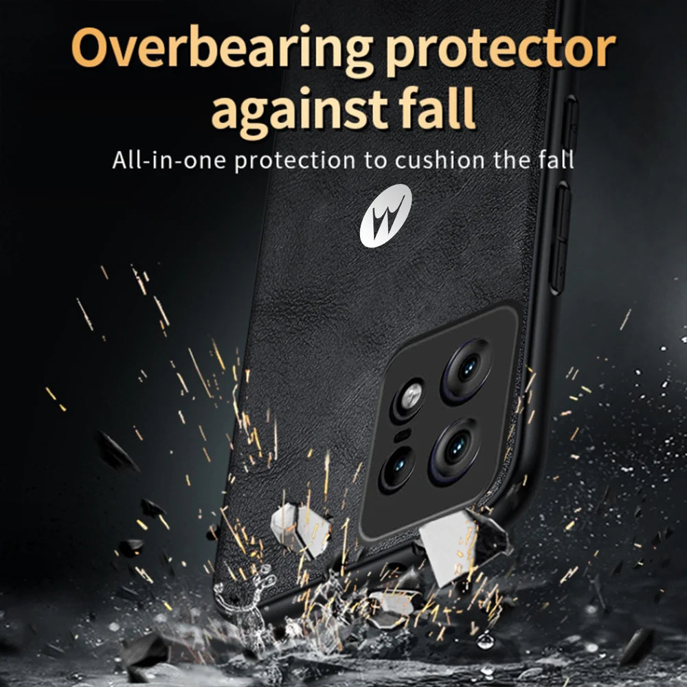 MOTOROLA EDGE 50 PRO 5G VINTAGE PU LEATHER PROTECTIVE BACK CASE