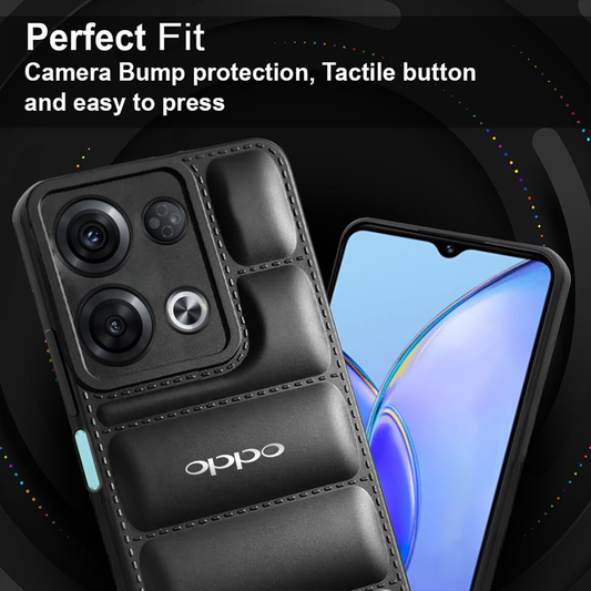 OPPO RENO 8 5G THE PUFFER EDITION BLACK BUMPER BACK CASE