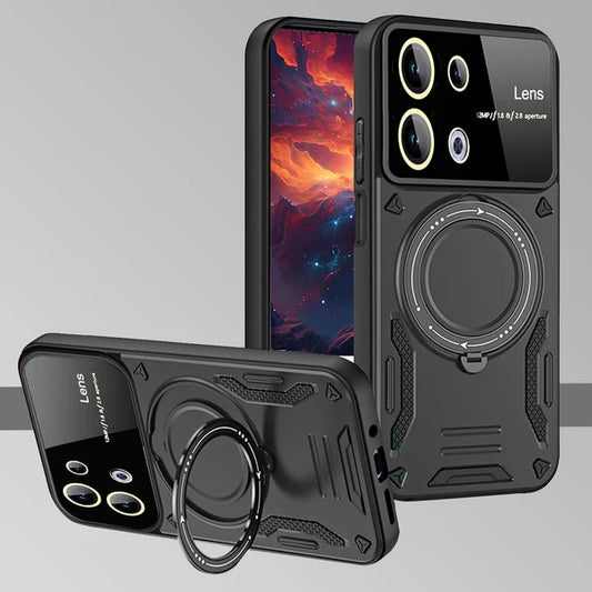 Oppo Reno 13 5G Heavy Duty Rugged Shockproof Camera Lens Protector Phone Cover with Kickstand