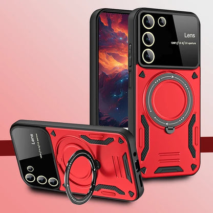 SAMSUNG GALAXY S23 5G Heavy Duty Rugged Shockproof Camera Lens Protector Phone Cover with Kickstand