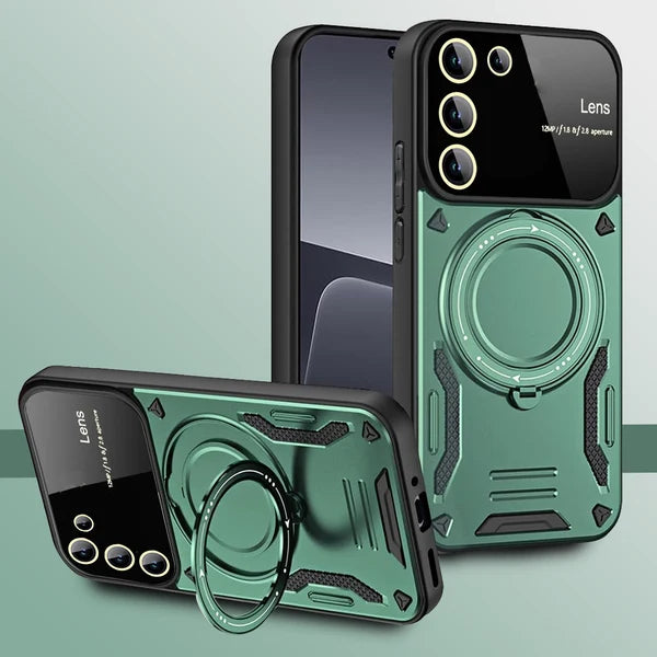 SAMSUNG GALAXY S23 5G Heavy Duty Rugged Shockproof Camera Lens Protector Phone Cover with Kickstand