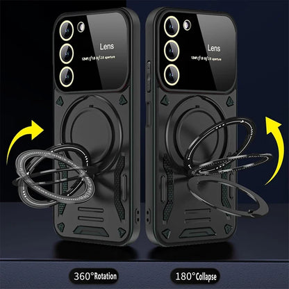 SAMSUNG GALAXY S23 5G Heavy Duty Rugged Shockproof Camera Lens Protector Phone Cover with Kickstand