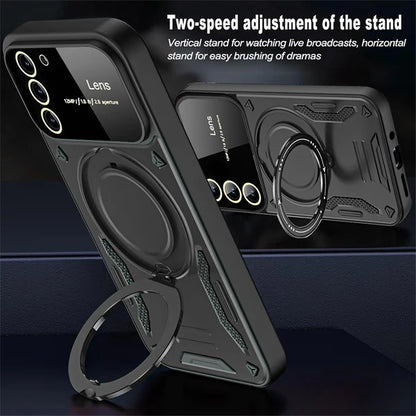 SAMSUNG GALAXY S23 5G Heavy Duty Rugged Shockproof Camera Lens Protector Phone Cover with Kickstand