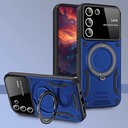 SAMSUNG GALAXY S23 5G Heavy Duty Rugged Shockproof Camera Lens Protector Phone Cover with Kickstand