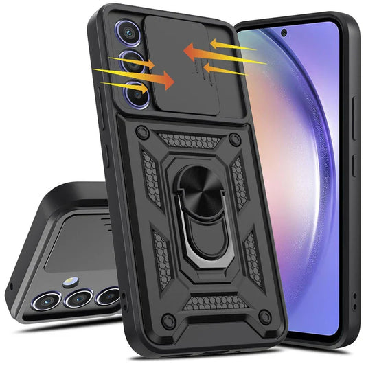 GALAXY A35 5G ARMOR MILITARY-GRADE CASE WITH SLIDING CAMERA COVER & 360 KICKSTAND