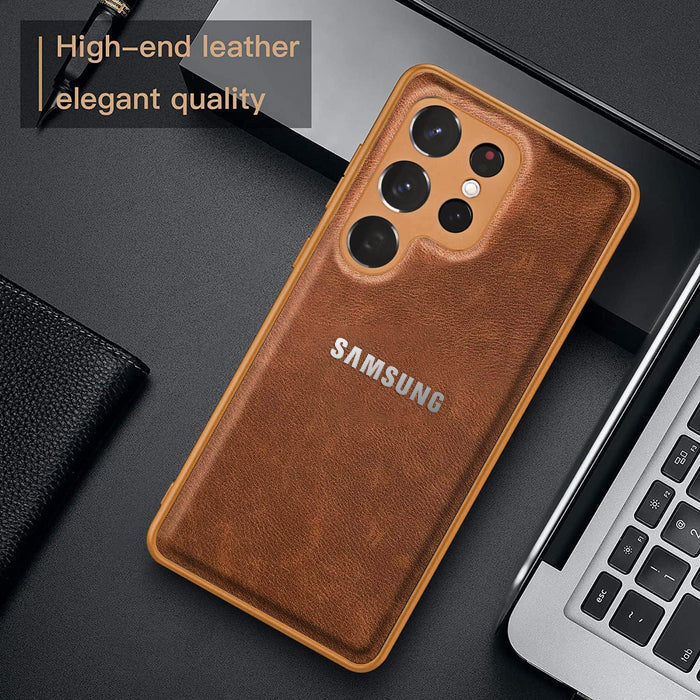 Galaxy S22/S23 ULTRA 5G VINTAGE PU LEATHER PROTECTIVE BACK CASE