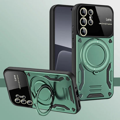 SAMSUNG GALAXY S25 Ultra 5G Heavy Duty Rugged Shockproof Camera Lens Protector Phone Cover with Kickstand