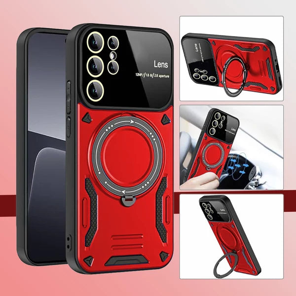 SAMSUNG GALAXY S25 Ultra 5G Heavy Duty Rugged Shockproof Camera Lens Protector Phone Cover with Kickstand