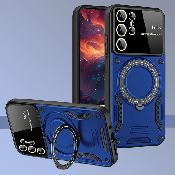 SAMSUNG GALAXY S25 Ultra 5G Heavy Duty Rugged Shockproof Camera Lens Protector Phone Cover with Kickstand