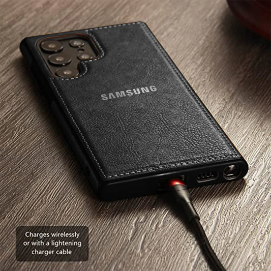 SAMSUNG Galaxy S26 ULTRA 5G Drop Protection | Raised Camera Edges Protective Back Leather Case