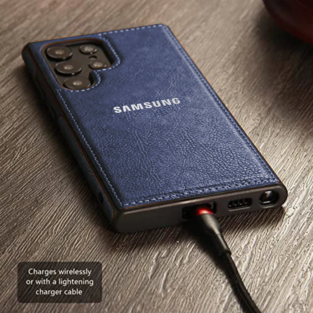 SAMSUNG Galaxy S26 ULTRA 5G Drop Protection | Raised Camera Edges Protective Back Leather Case