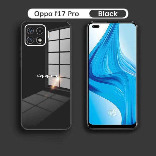 Oppo F17 PRO Luxurious Glass Case With Camera Protection Back Cover