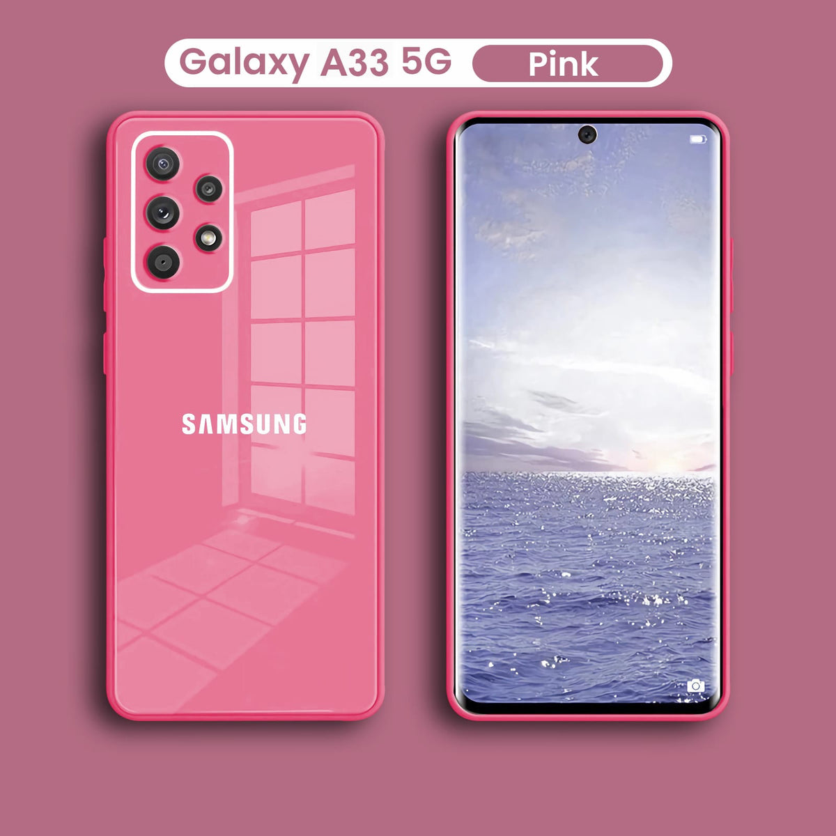 Galaxy A33 5G Luxurious Glass Case With Camera Protection Back Cover