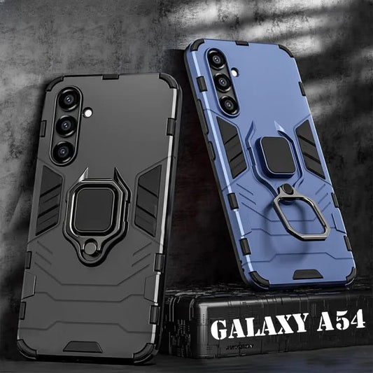 Galaxy A54 5G Black Panther Metal Bracket Shockproof Protective Back Case