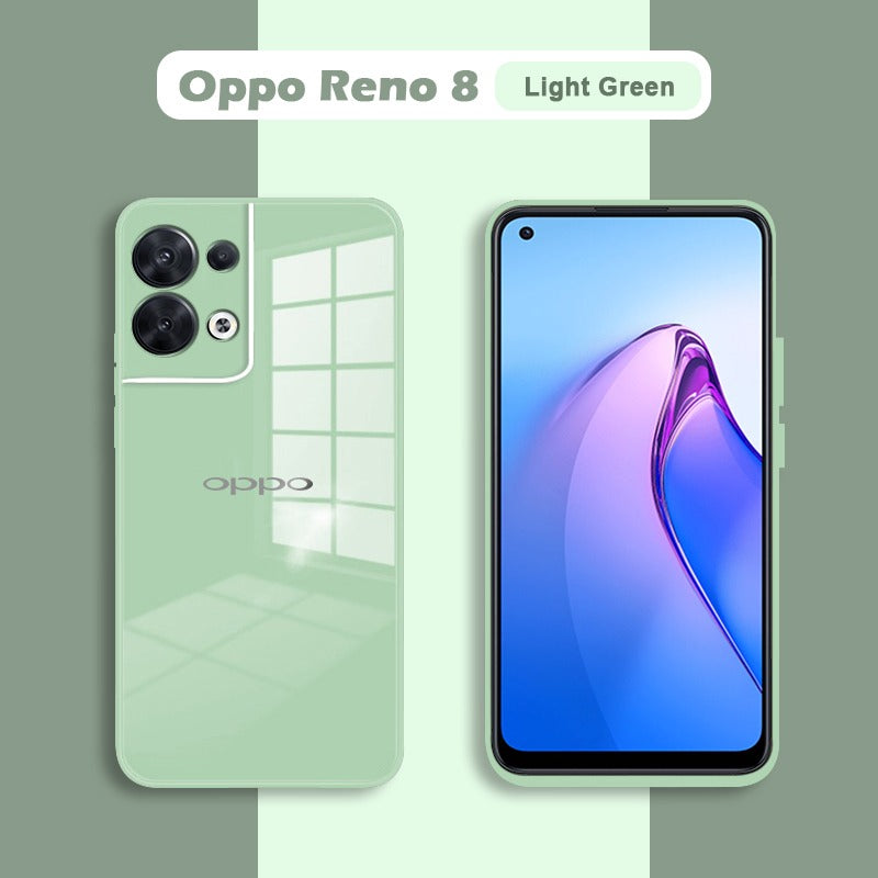 Reno 8 5G Ultra-Shine Luxurious Glass Back Case With Camera Protection