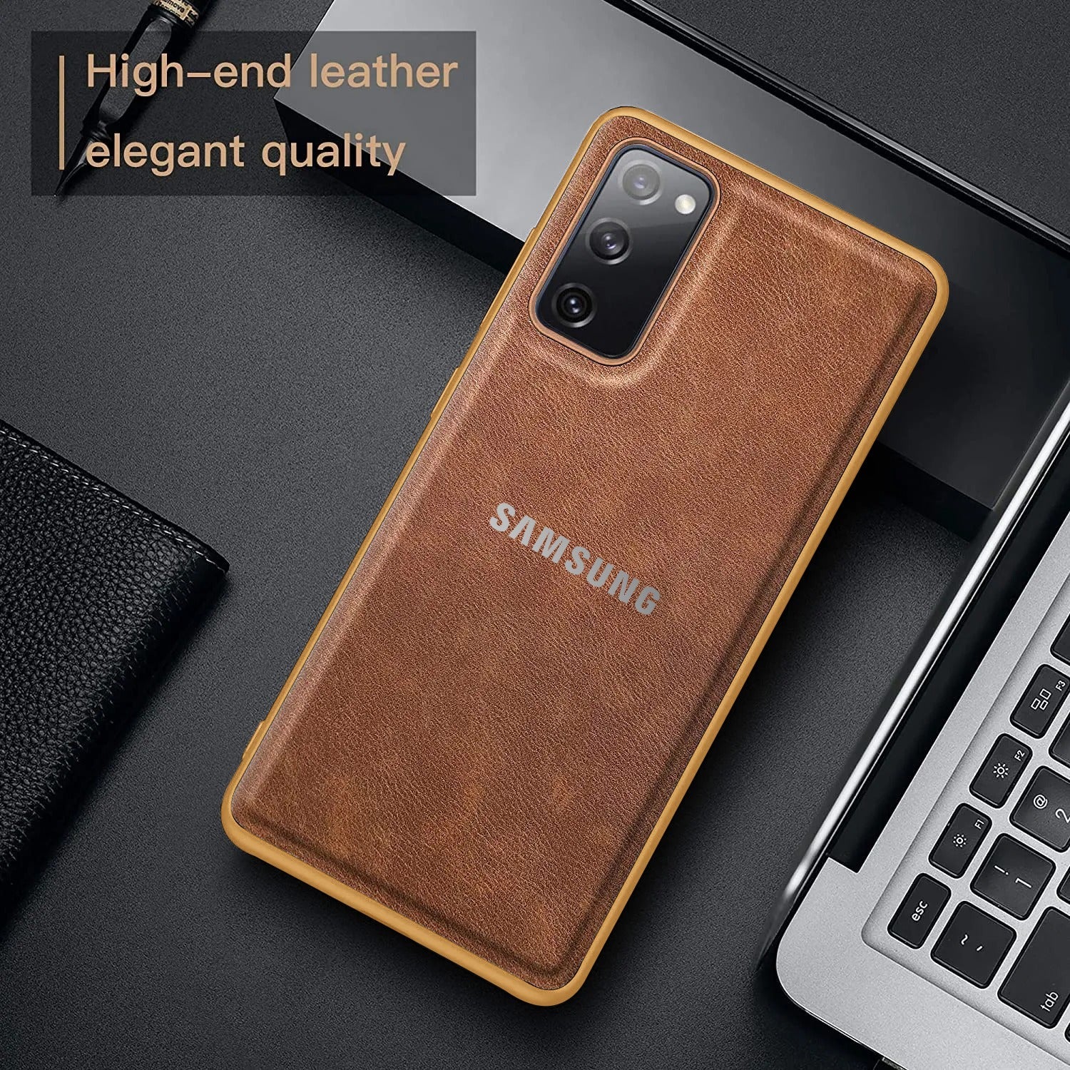 Galaxy S20 FE/S21 FE 5G VINTAGE PU LEATHER PROTECTIVE BACK CASE