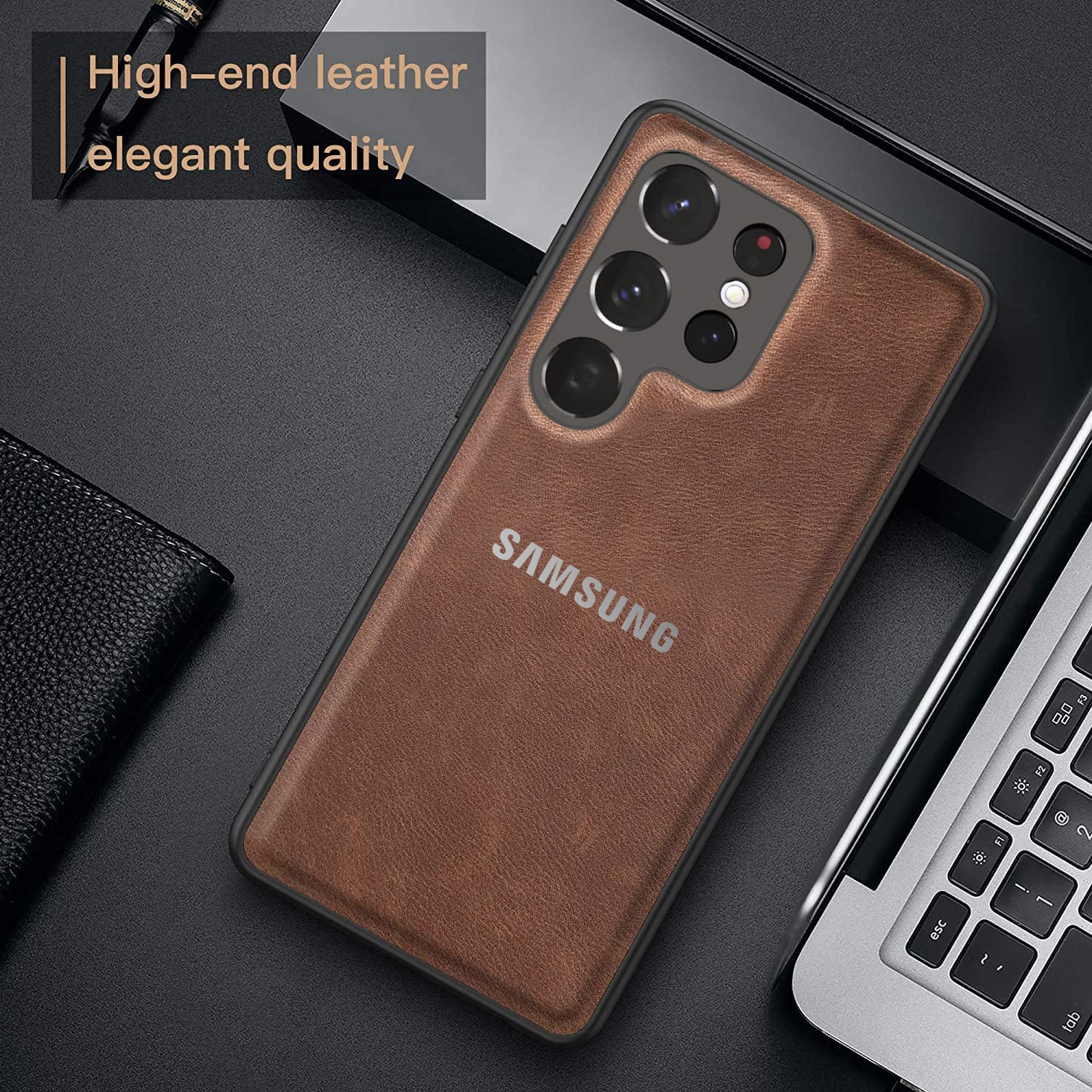 Galaxy S22/S23 ULTRA 5G VINTAGE PU LEATHER PROTECTIVE BACK CASE