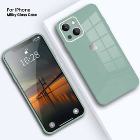 iPhone 14 Ultra-Shine Luxurious Glass Case With Camera Protection Back Case