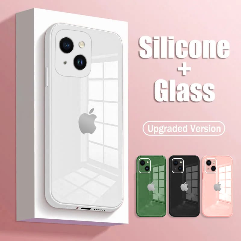 iPhone 14 Ultra-Shine Luxurious Glass Case With Camera Protection Back Case