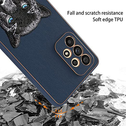 Galaxy A73 5G New Luxury Embroidery Soft Leather Back Case Cover