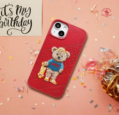 Santa Barbara Polo Bear Case Cover for Apple iPhone 13/13pro/13promax-Red