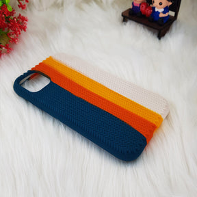 Color Block Woven Pattern Silicon Case For iPhone 13/13 Pro