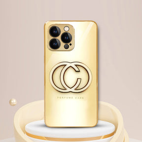Classy Studio IPHONE 13/13 Pro/13 Pro Max-Series Gucci Style Glass Protective Back Case(Beige)