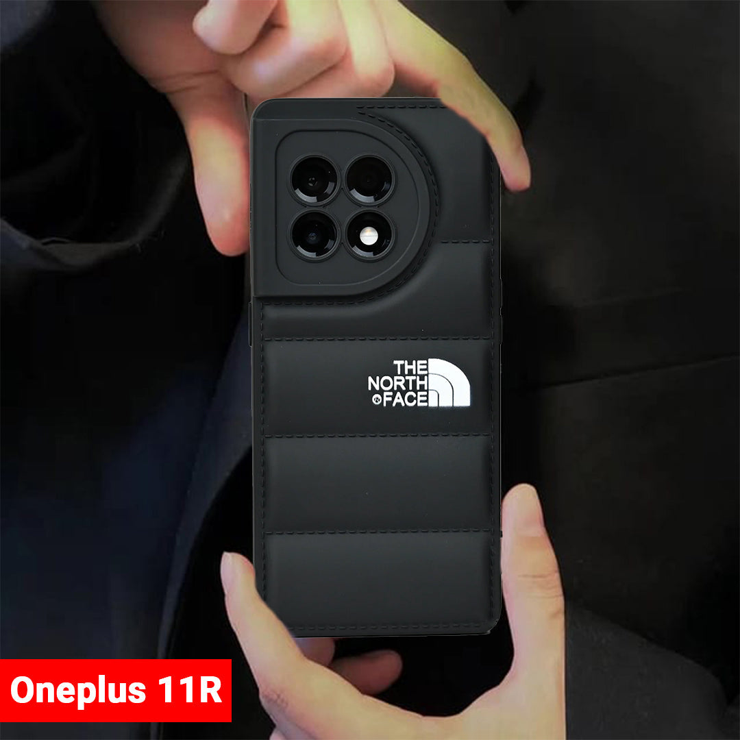 The North Face Puffer Edition Black Bumper Back Case For OnePlus Series