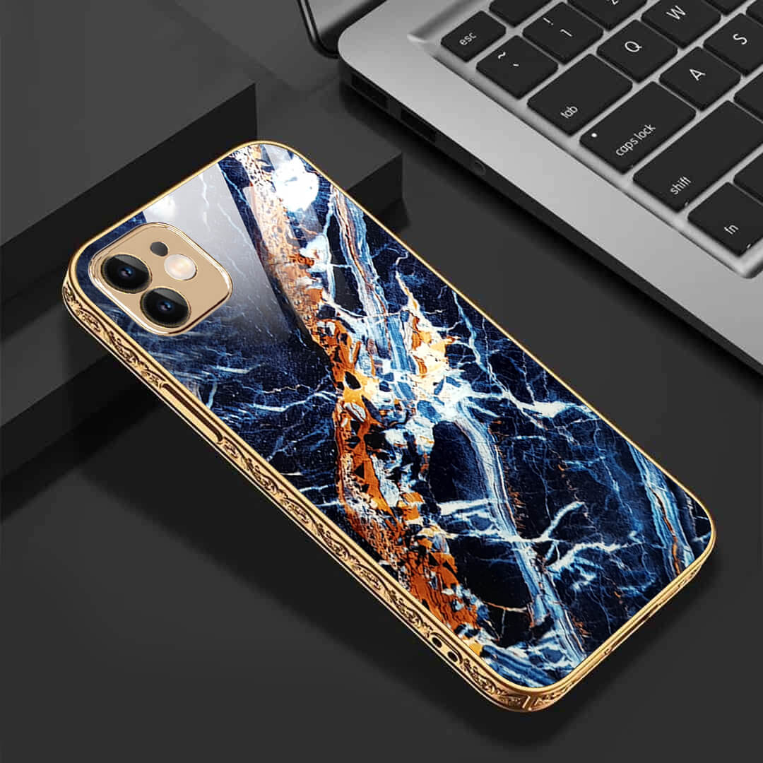Classy Studio iPhone-11 Cluster Pattern Protective Glass Back Cover/Case
