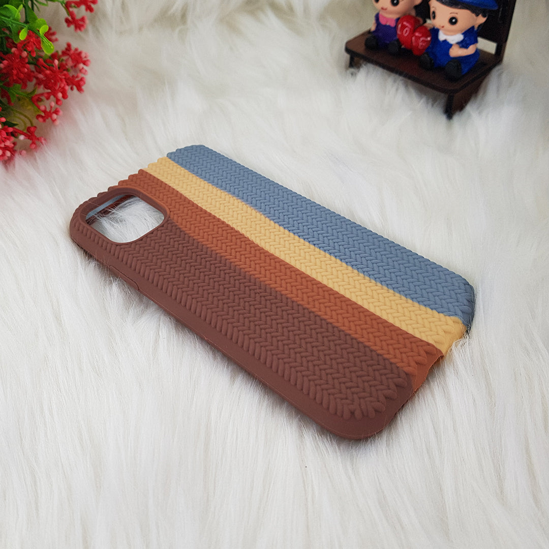 Color Block Woven Pattern Silicon Case For iPhone 13/13 Pro