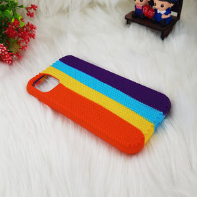 Color Block Woven Pattern Silicon Case For iPhone 13/13 Pro