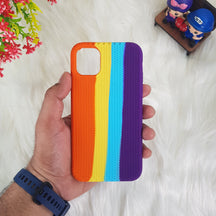 iPhone 11 Color Block Woven Pattern Silicon Case