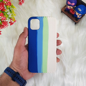 iPhone 11 Color Block Woven Pattern Silicon Case